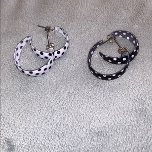 Polka dot hoop earrings